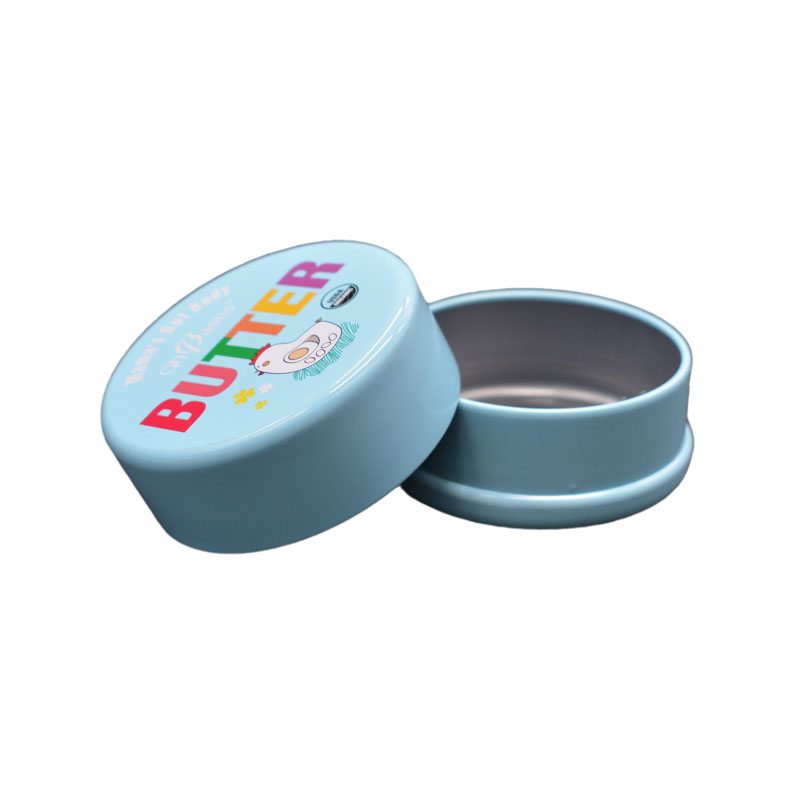 藍色圓形深蓋蠟燭鐵盒